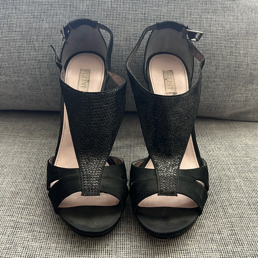 Black sparkly heels